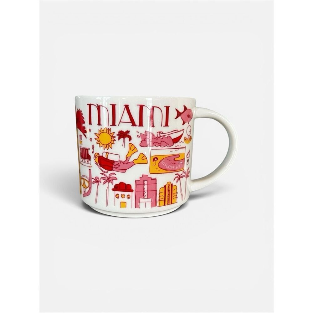 Starbucks Been There Series Miami Mug Beach Scene Coffee Cup Vacation Vibes